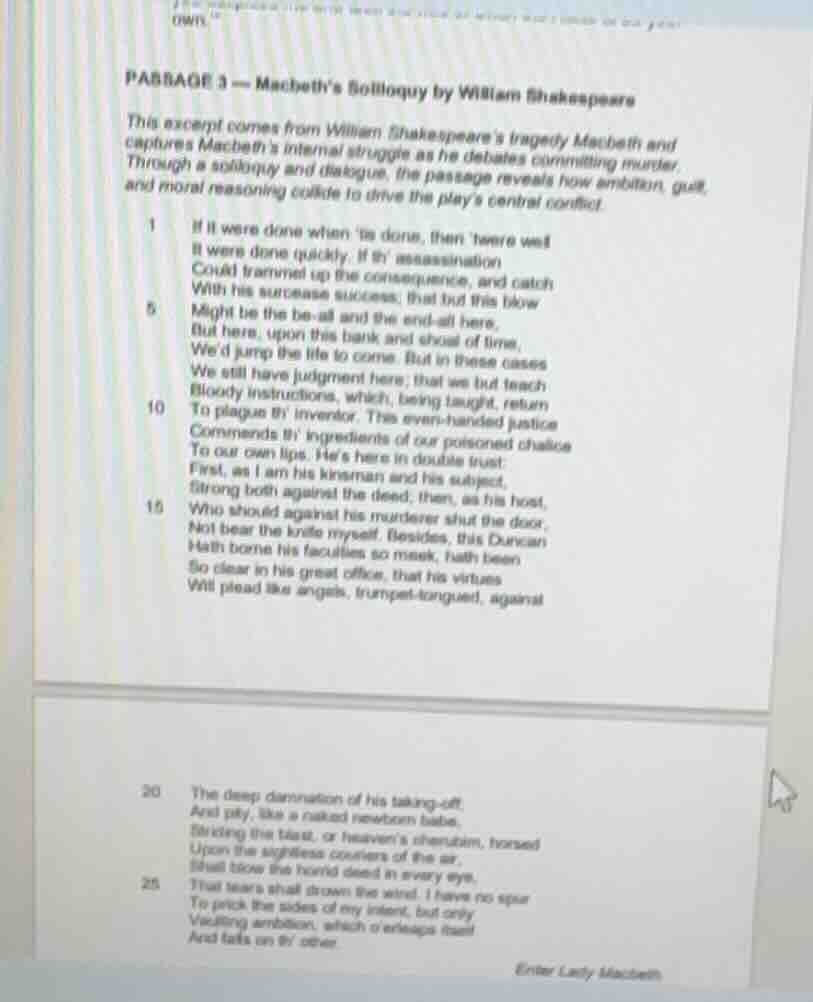 passage 3 — macbeth’s soliloquy by william shakespeare this excerpt com…