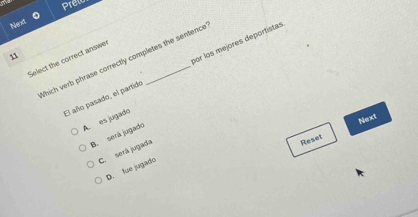 11 select the correct answer which verb phrase correctly completes the …
