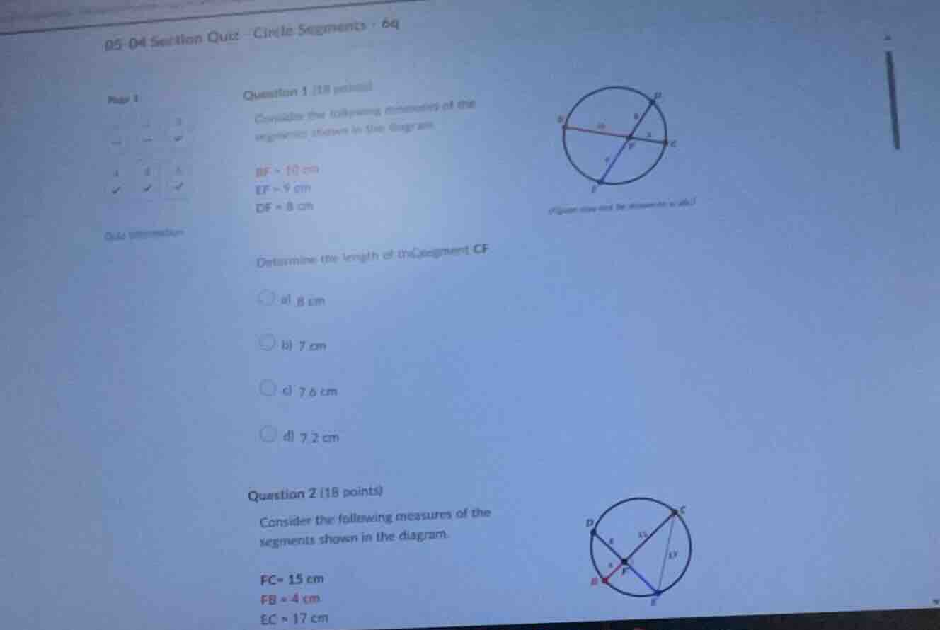 05-04 section quiz: circle segments - 6q part 1 question 1 (18 points) …