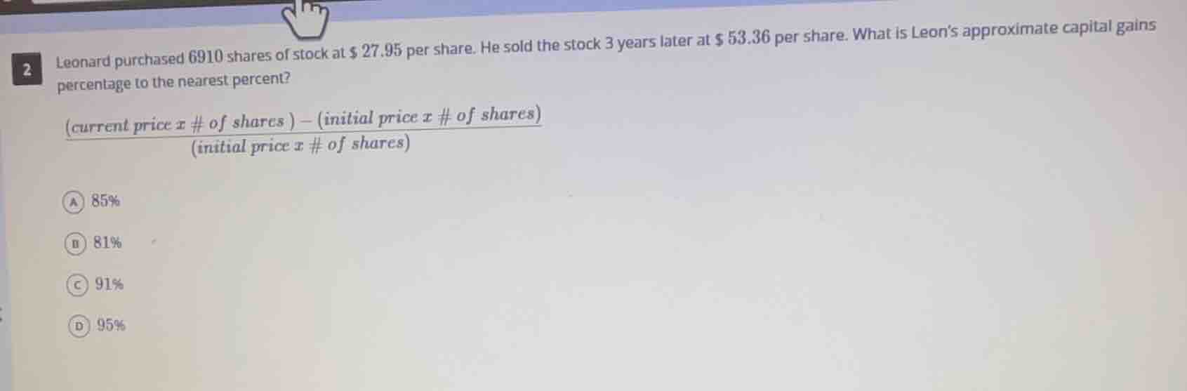 2 leonard purchased 6910 shares of stock at $27.95 per share. he sold t…