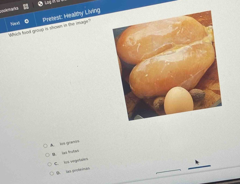 pretest: healthy living which food group is shown in the image? a. los …