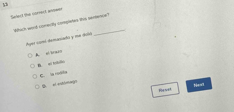 13 select the correct answer which word correctly completes this senten…