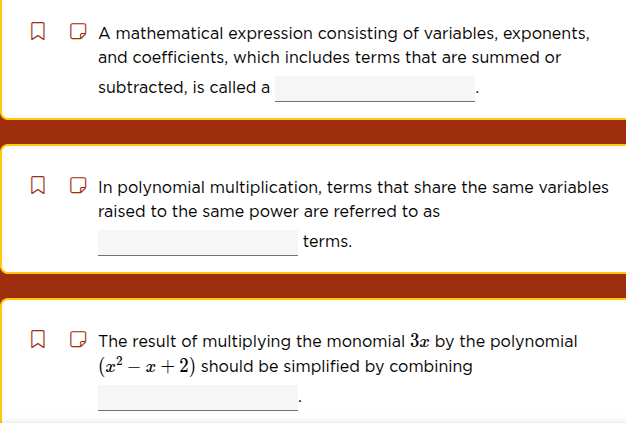 a mathematical expression consisting of variables, exponents, and coeff…