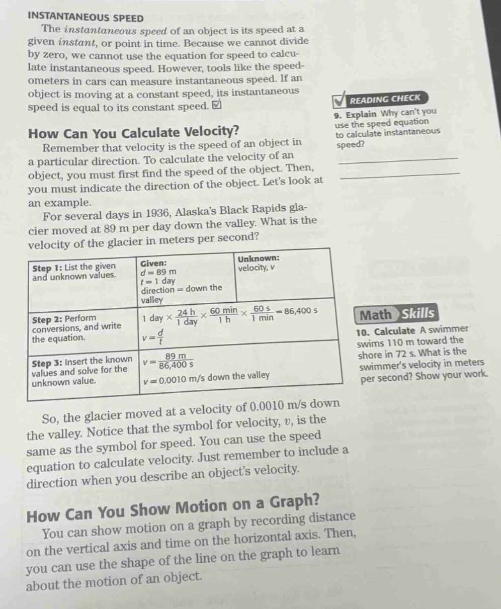 instantaneous speed the instantaneous speed of an object is its speed a…