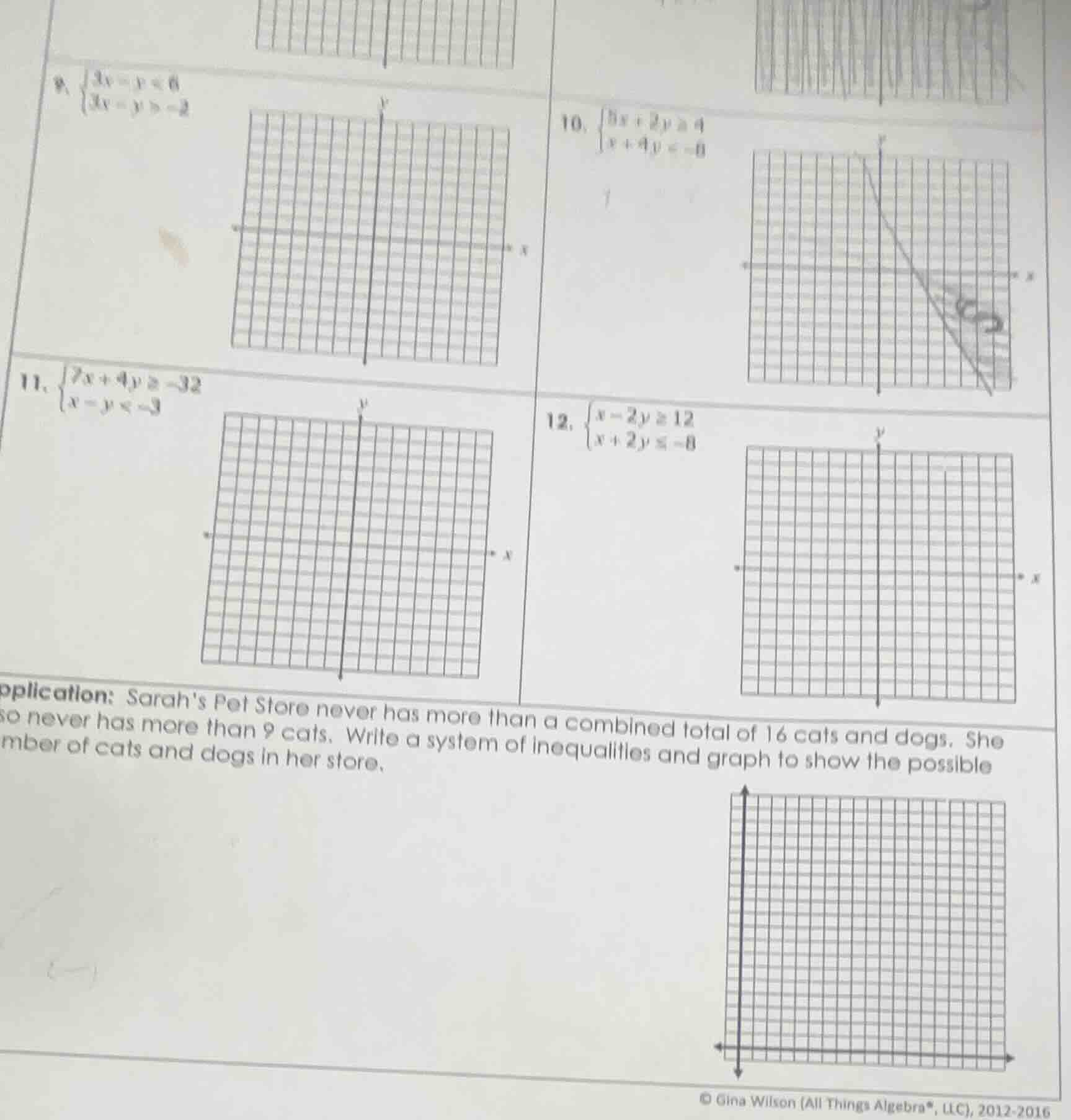 9. \\(\\begin{cases} 3x - y < 6 \\\\ 3x - y > -2 \\end{cases}\\) 10. \\…