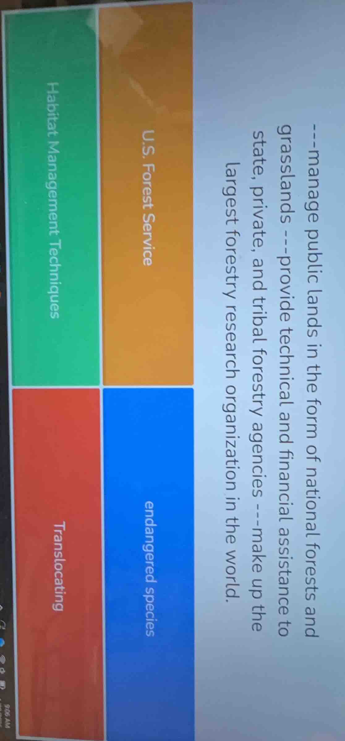 --manage public lands in the form of national forests and grasslands --…