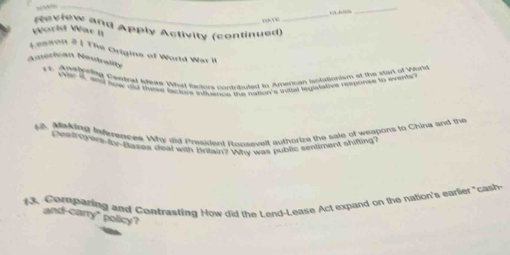 review and apply activity (continued) world war ii lesson 3 | the origi…