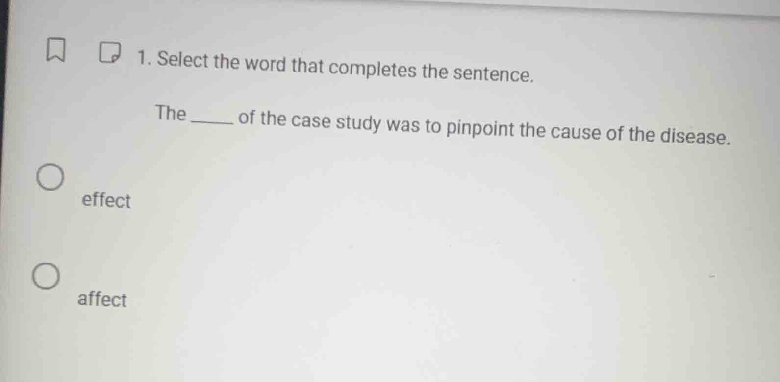 1. select the word that completes the sentence. the ______ of the case …