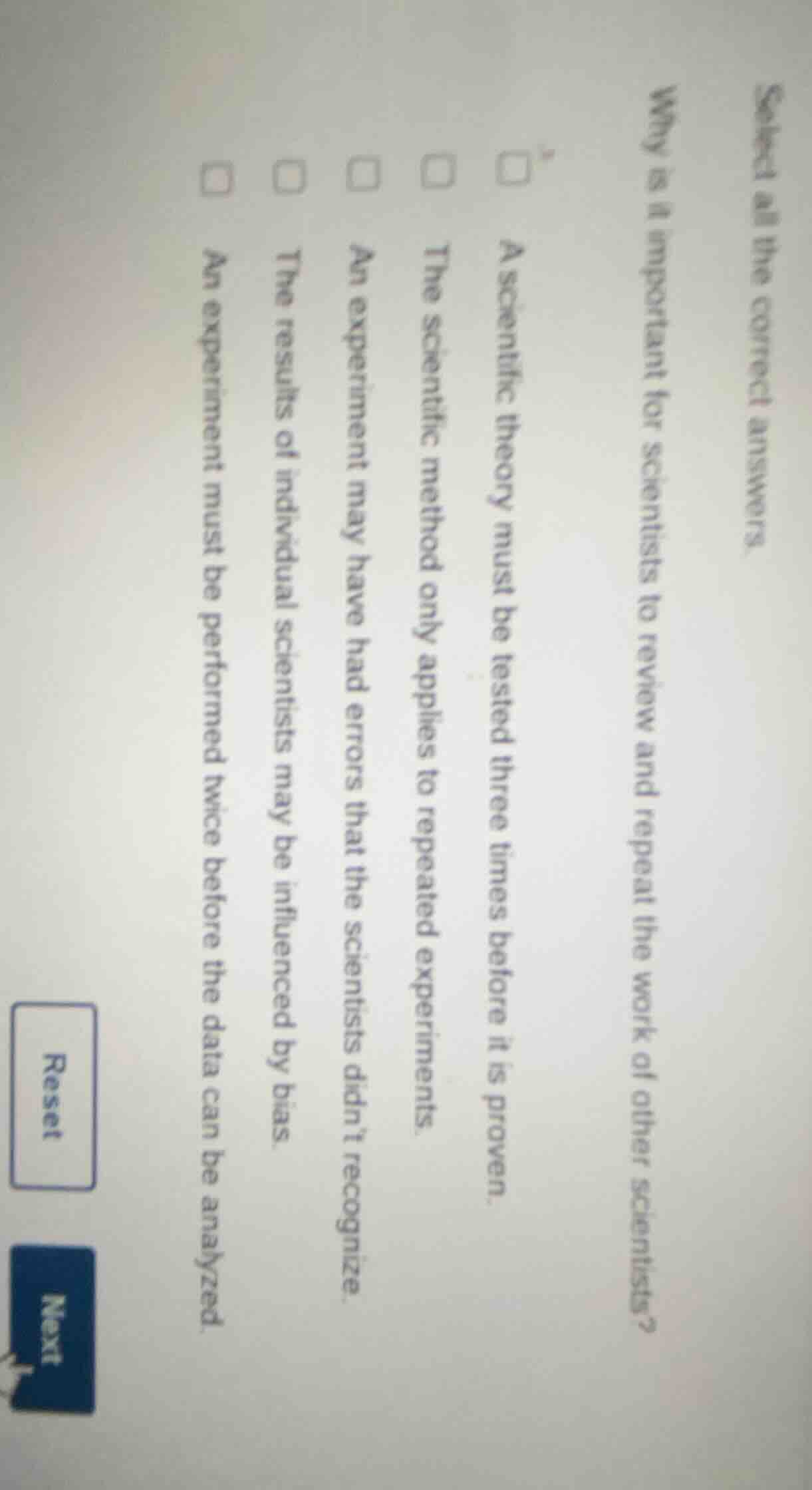 select all the correct answers. why is it important for scientists to r…