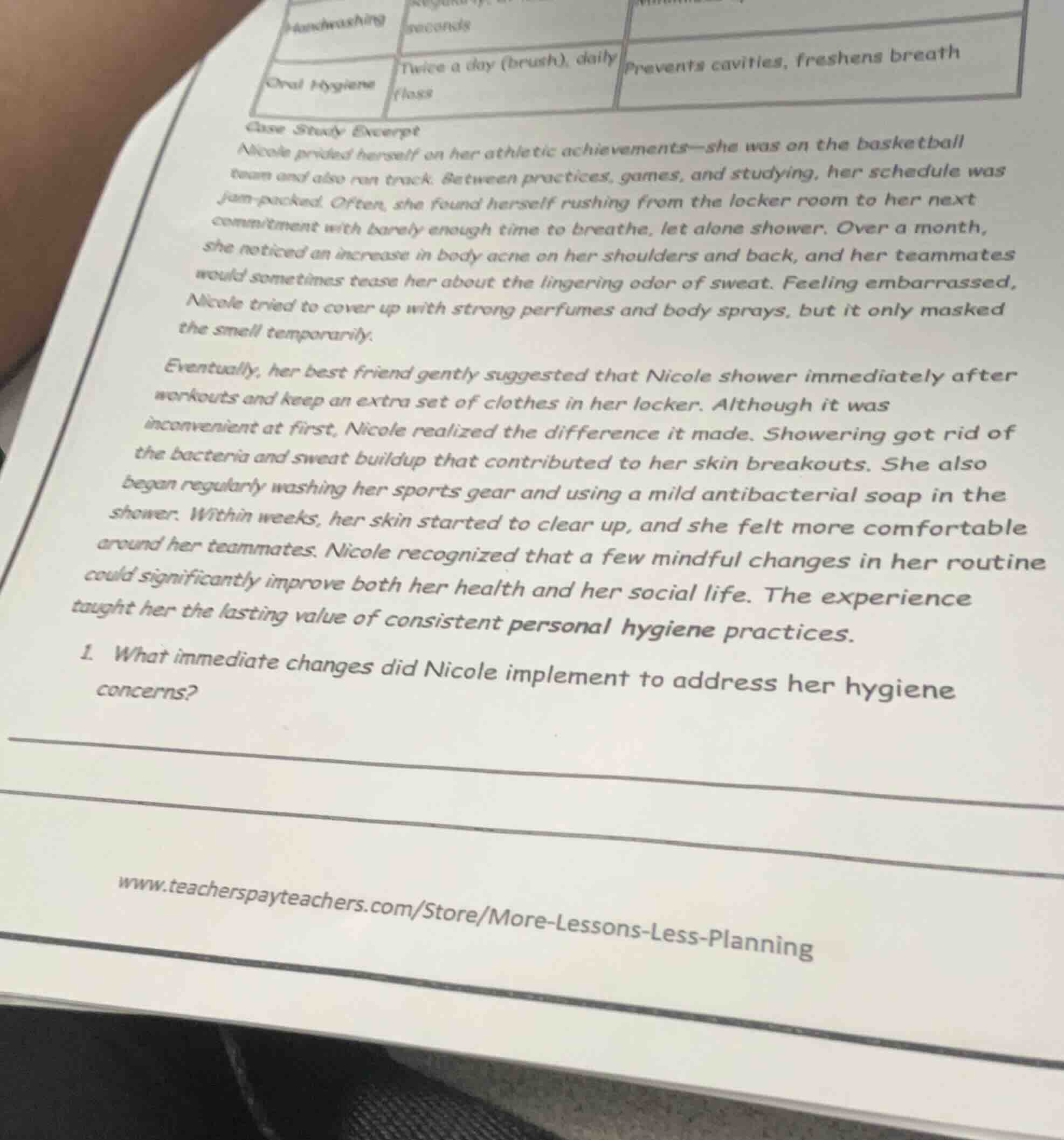 case study excerpt nicole prided herself on her athletic achievements—s…