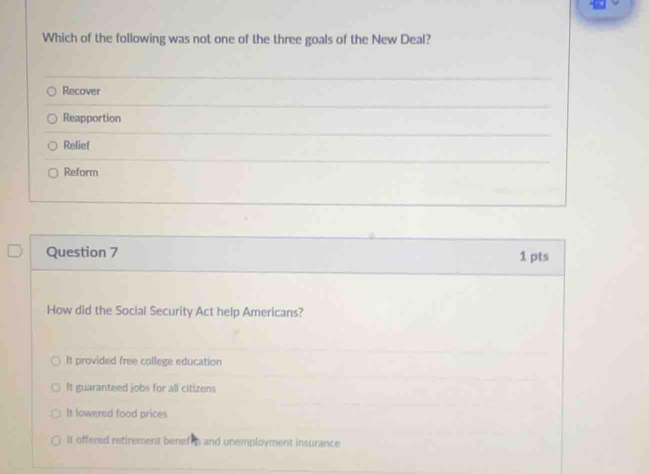 which of the following was not one of the three goals of the new deal? …