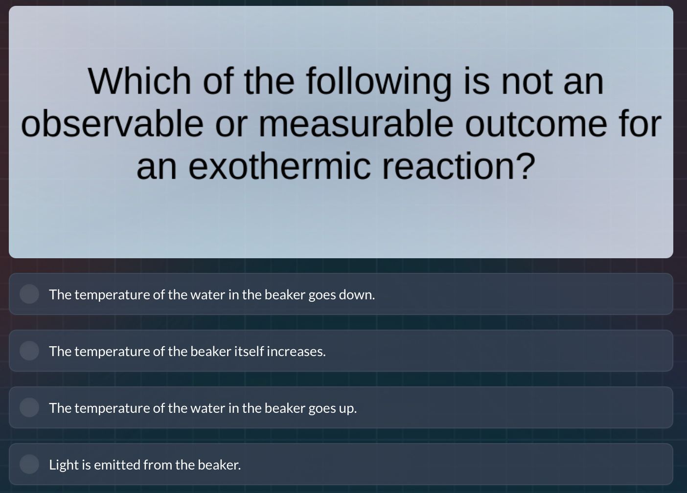 which of the following is not an observable or measurable outcome for a…