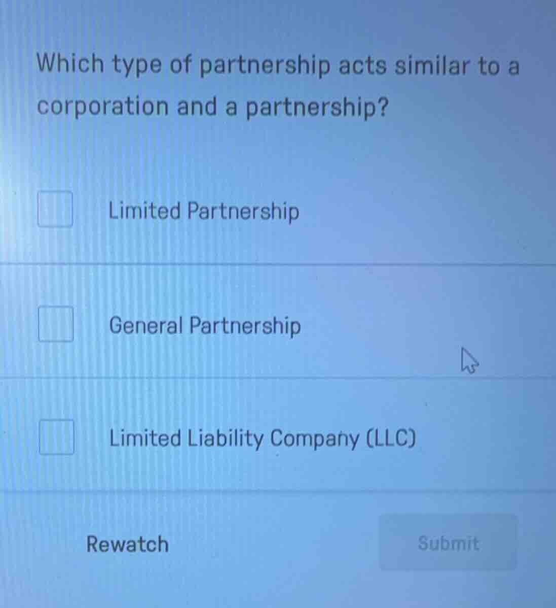 which type of partnership acts similar to a corporation and a partnersh…