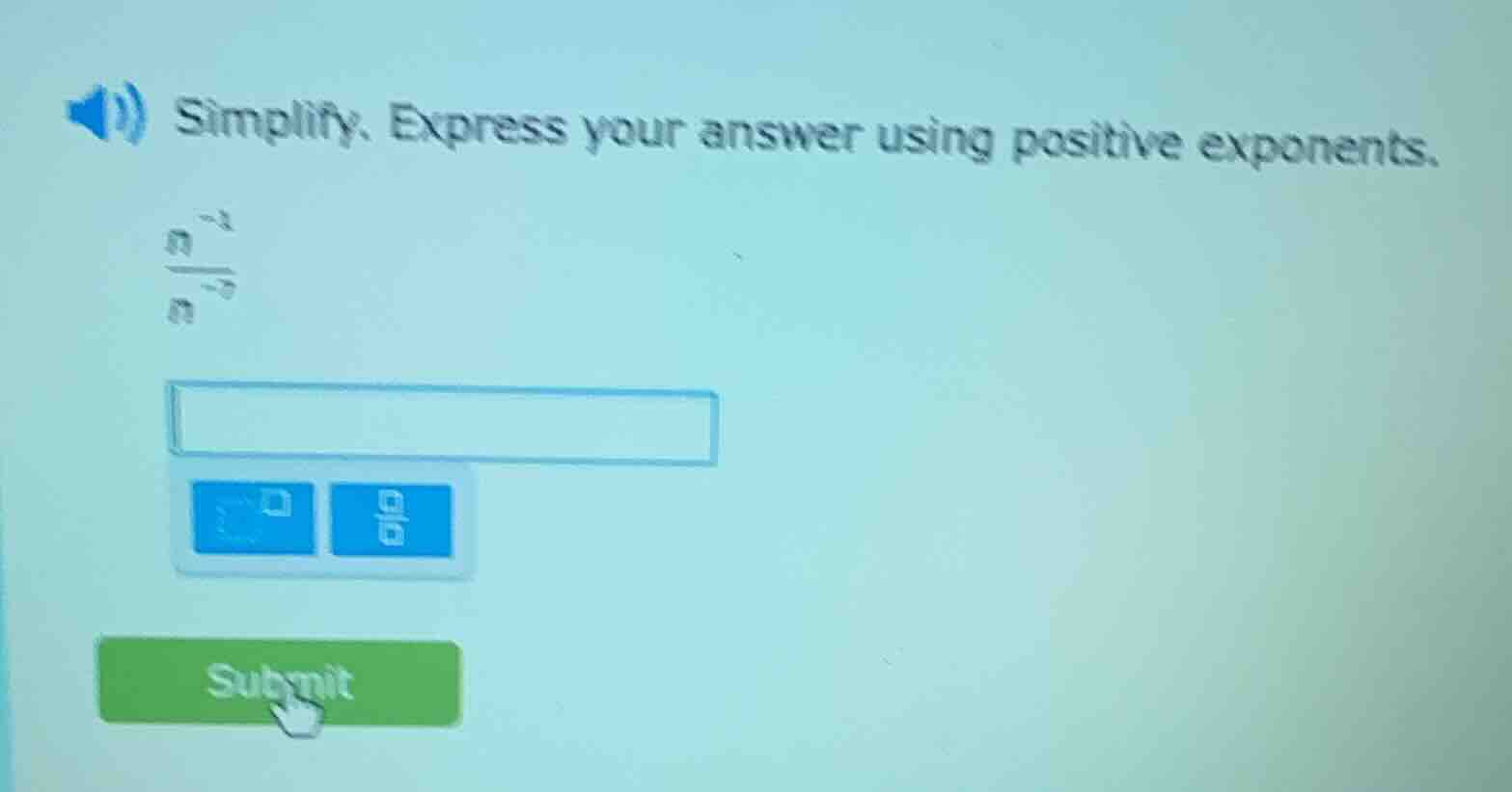 simplify. express your answer using positive exponents.\\(\\frac{m^{-1}…
