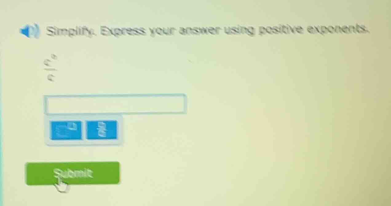 simplify. express your answer using positive exponents. \\(\\frac{c^6}{…