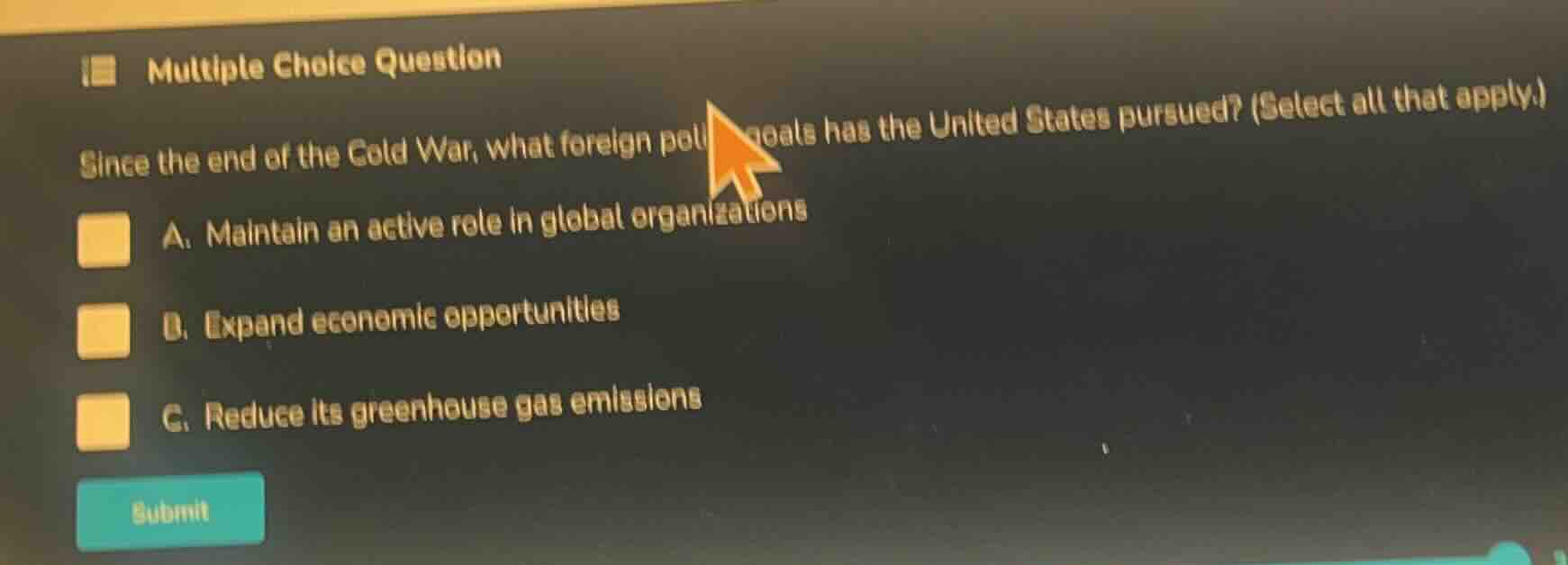 multiple choice question since the end of the cold war, what foreign po…