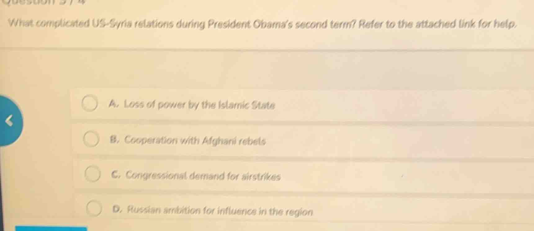 question 3/4 what complicated us - syria relations during president oba…