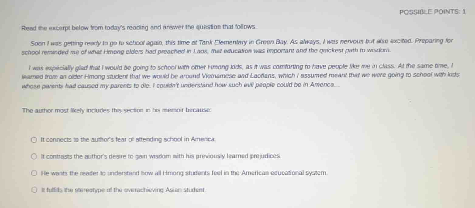 read the excerpt below from today’s reading and answer the question tha…