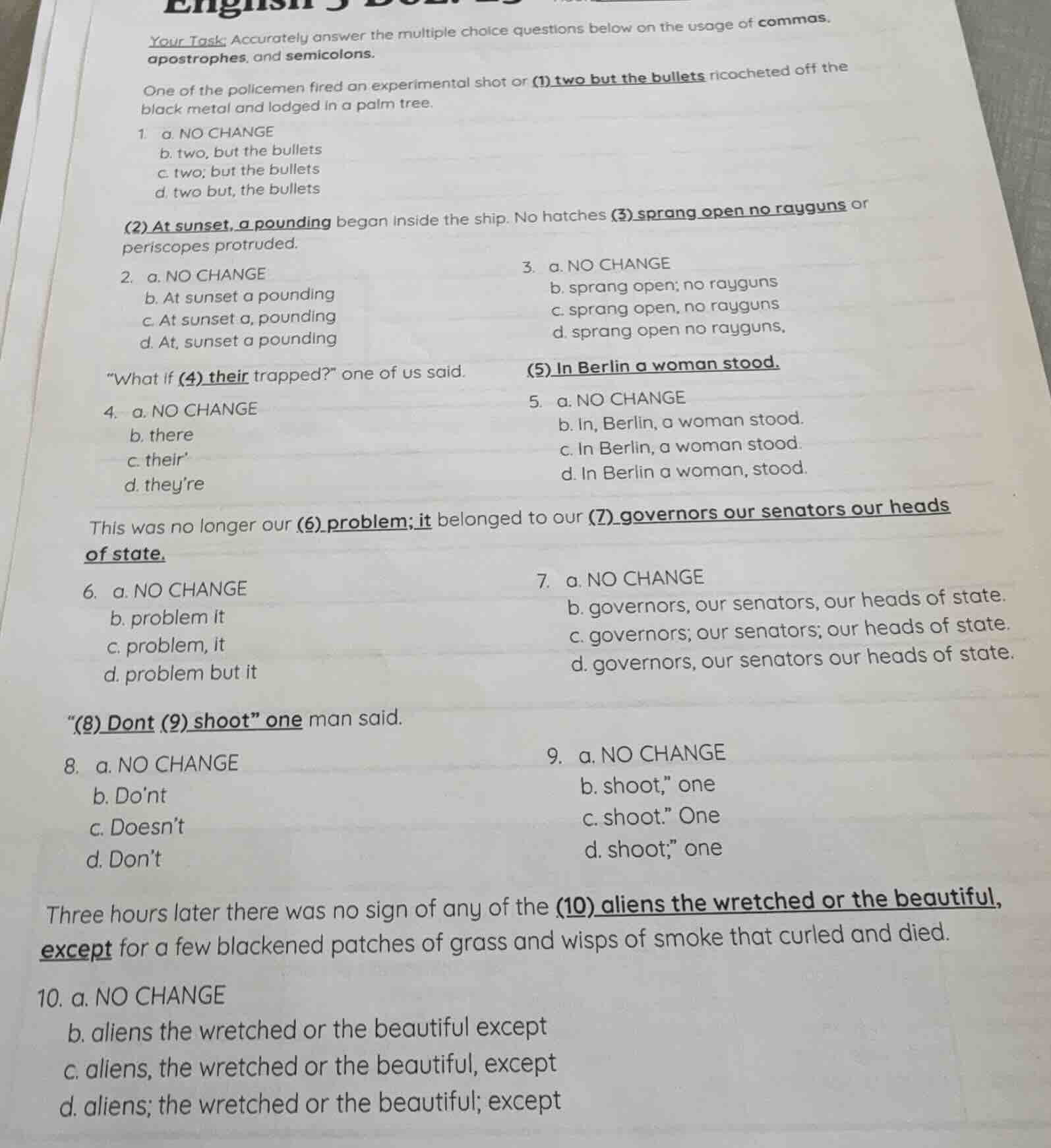 your task: accurately answer the multiple choice questions below on the…