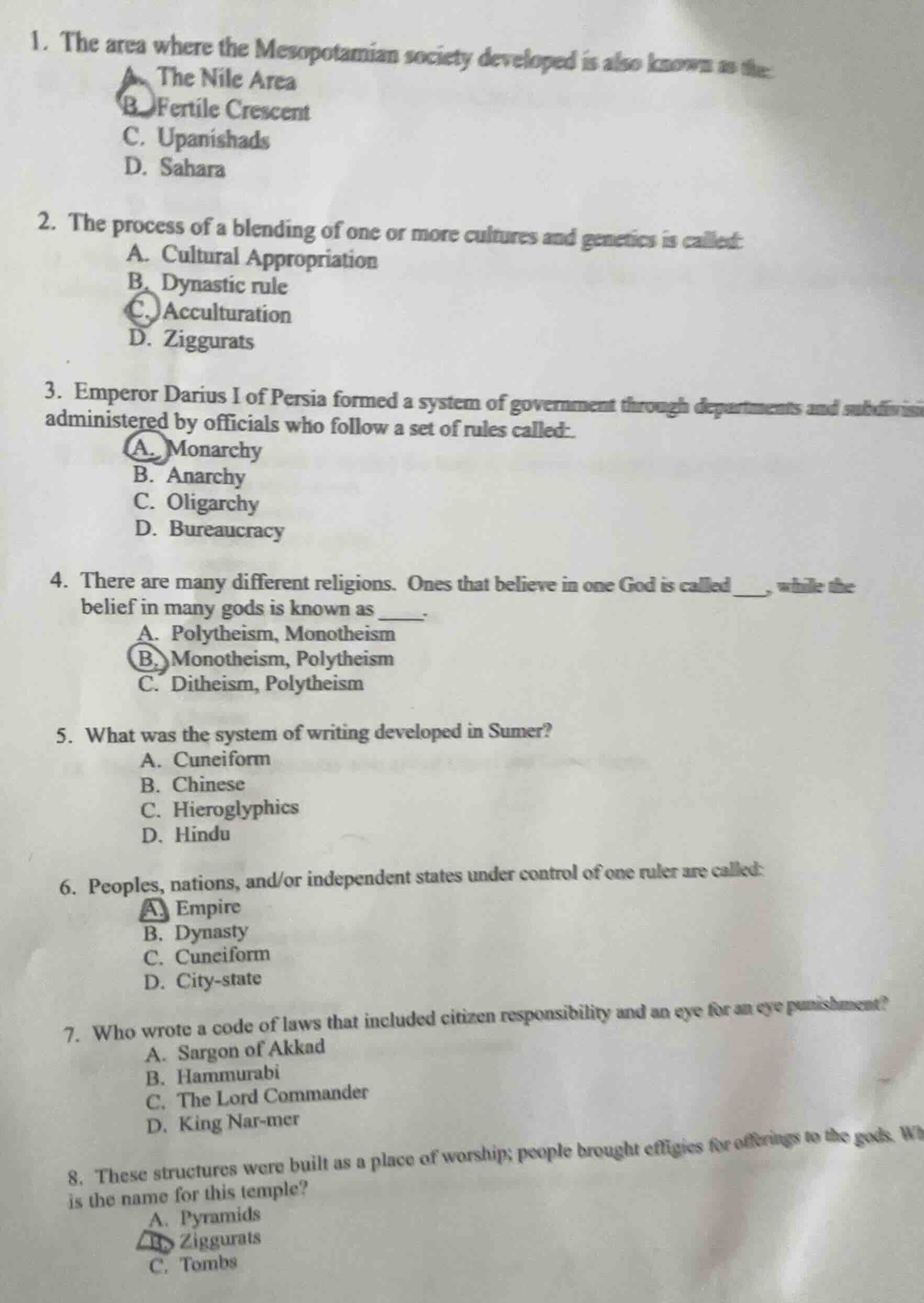 1. the area where the mesopotamian society developed is also known as t…