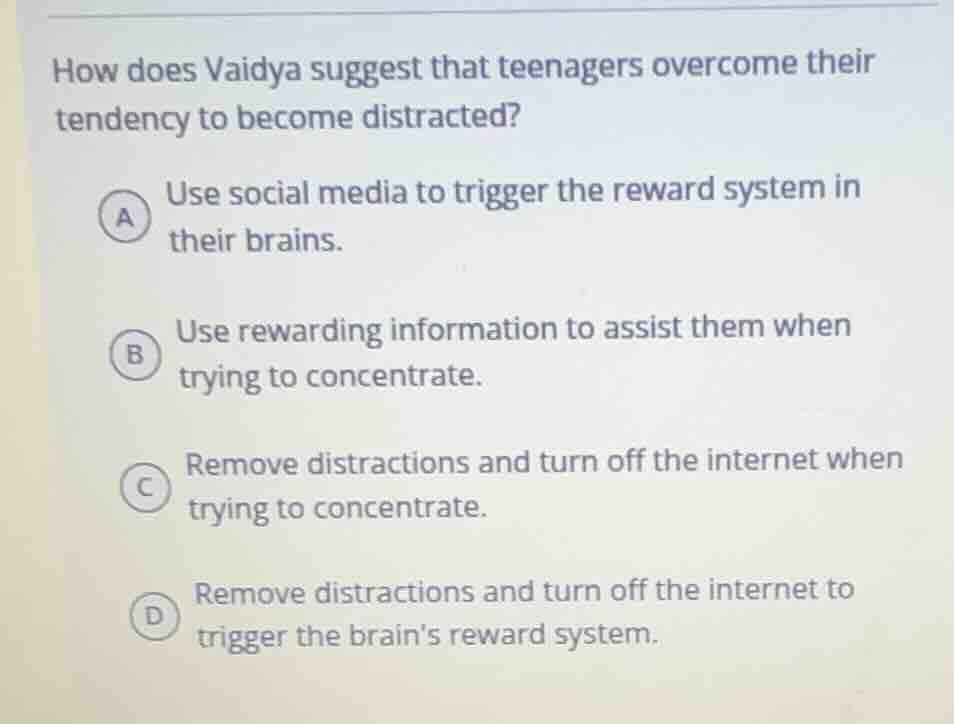 how does vaidya suggest that teenagers overcome their tendency to becom…