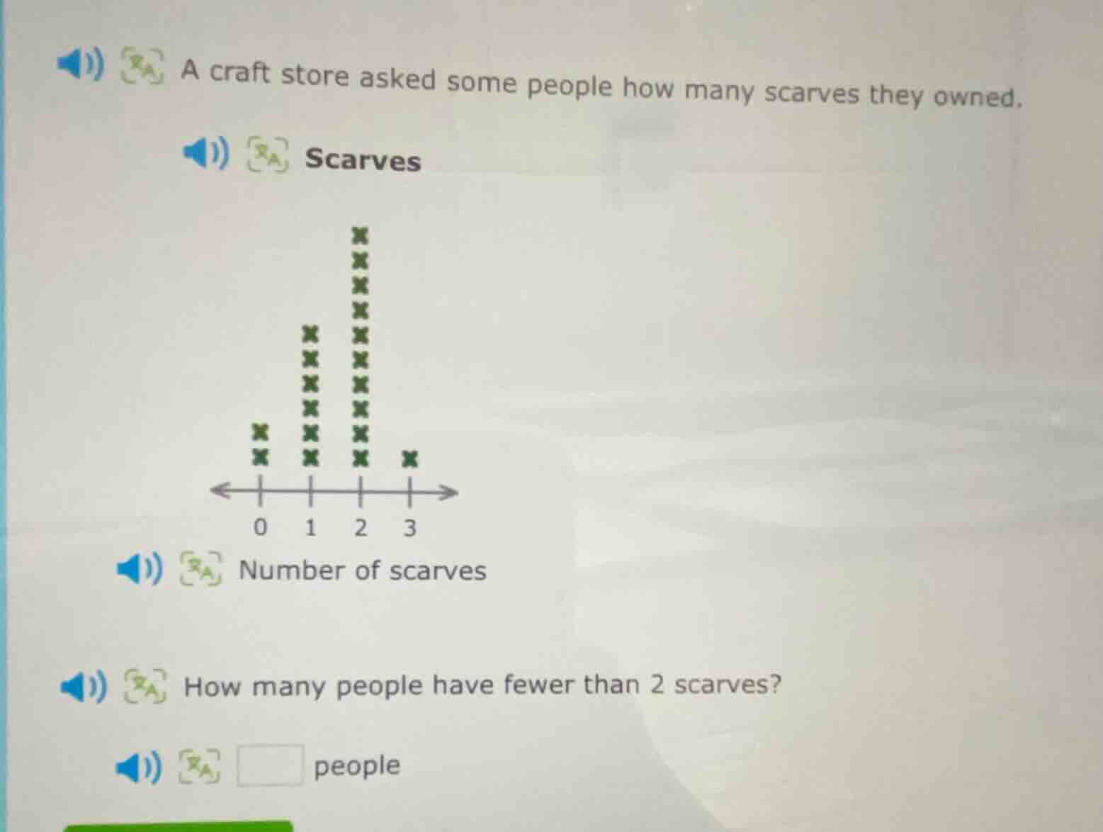 a craft store asked some people how many scarves they owned. scarves nu…