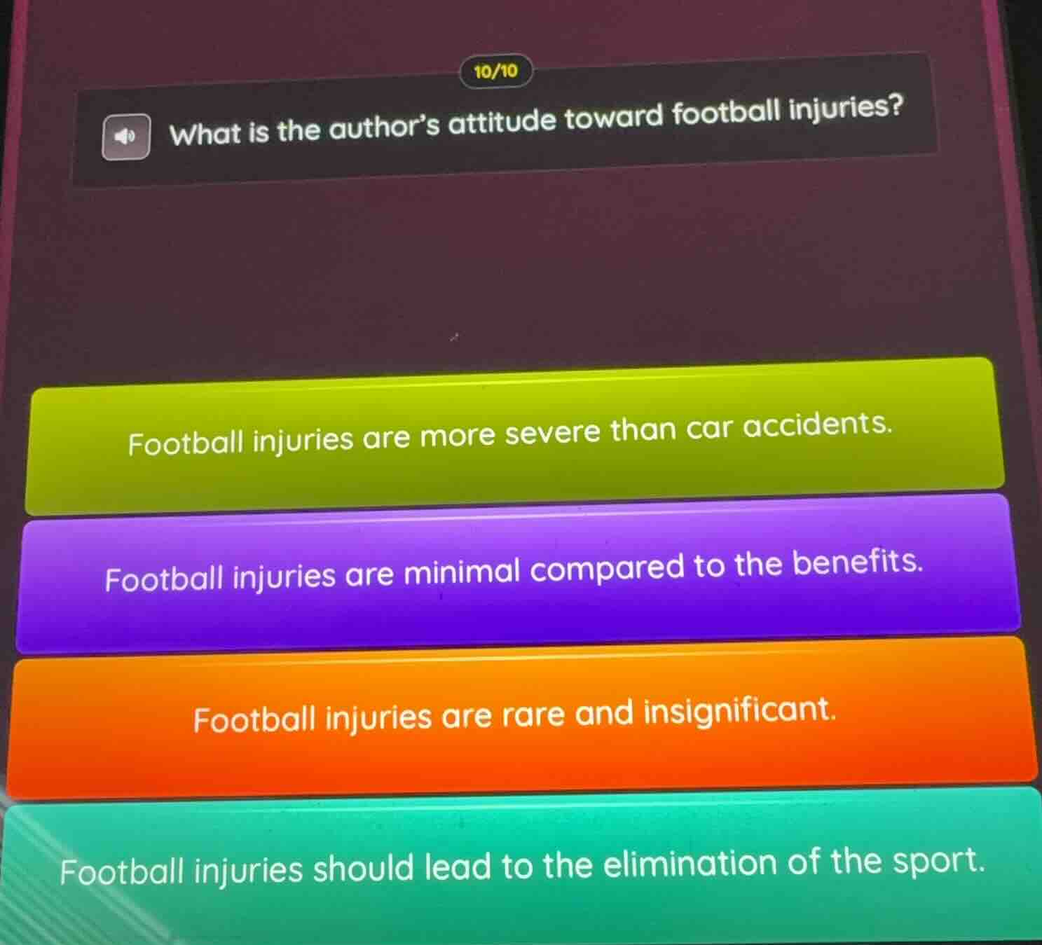 what is the author’s attitude toward football injuries? football injuri…