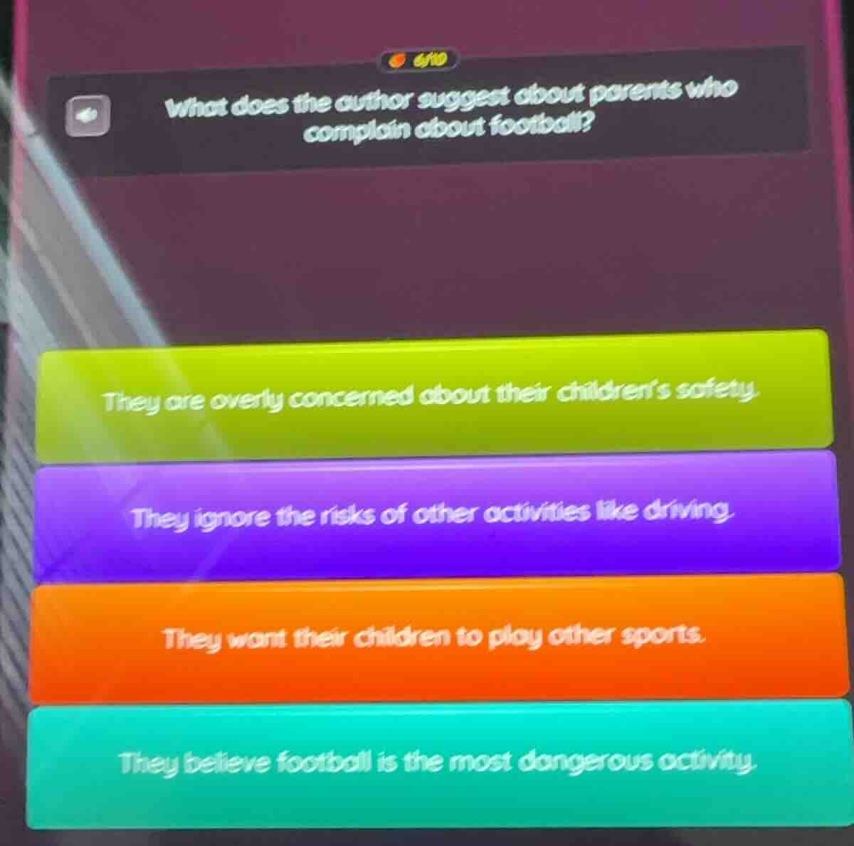 what does the author suggest about parents who complain about football?…