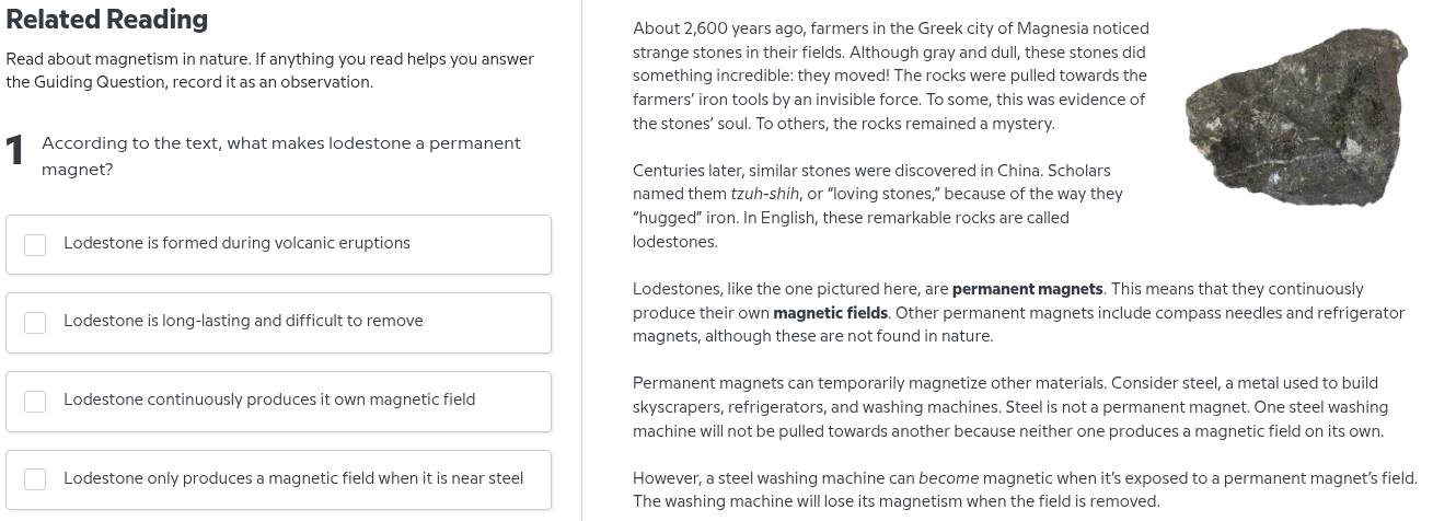 related reading read about magnetism in nature. if anything you read he…