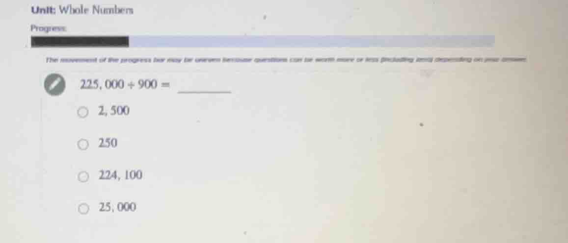 unit: whole numbers progress the movement of the progress bar may be un…