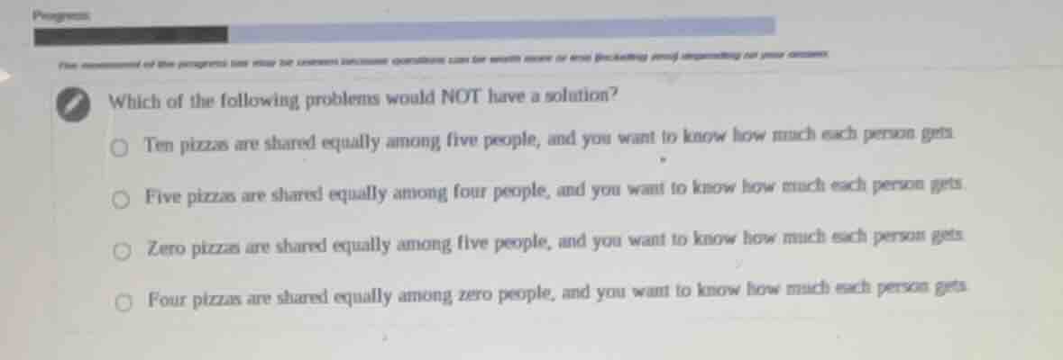 which of the following problems would not have a solution? ten pizzas a…
