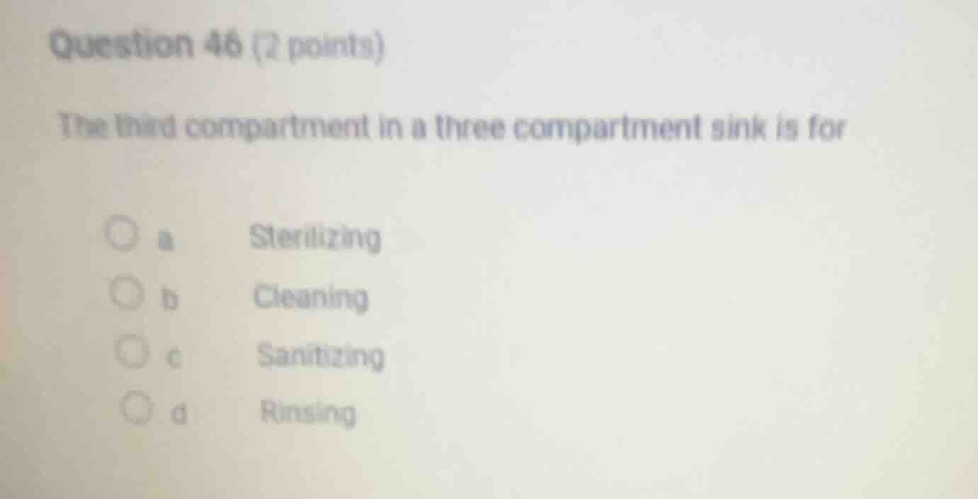 question 46 (2 points) the third compartment in a three compartment sin…