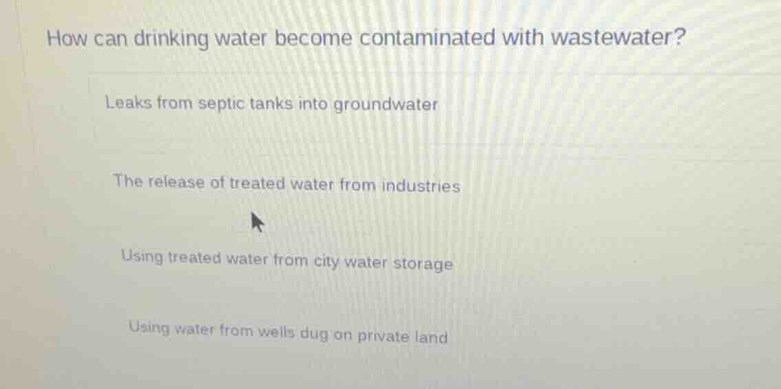 how can drinking water become contaminated with wastewater? leaks from …