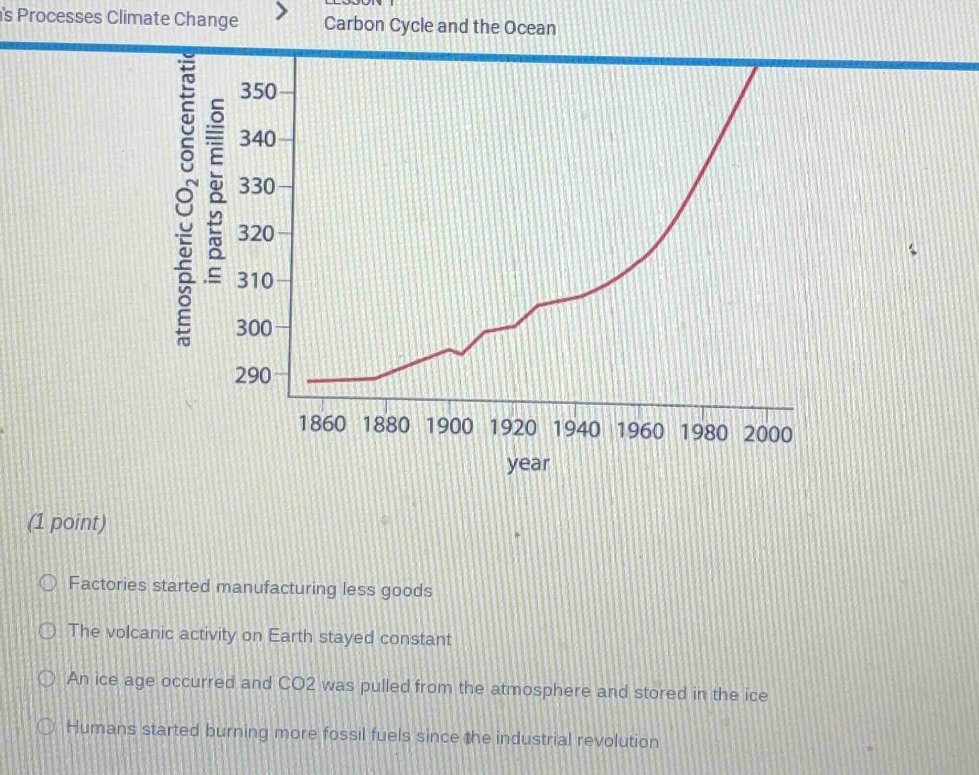 (1 point) factories started manufacturing less goods the volcanic activ…