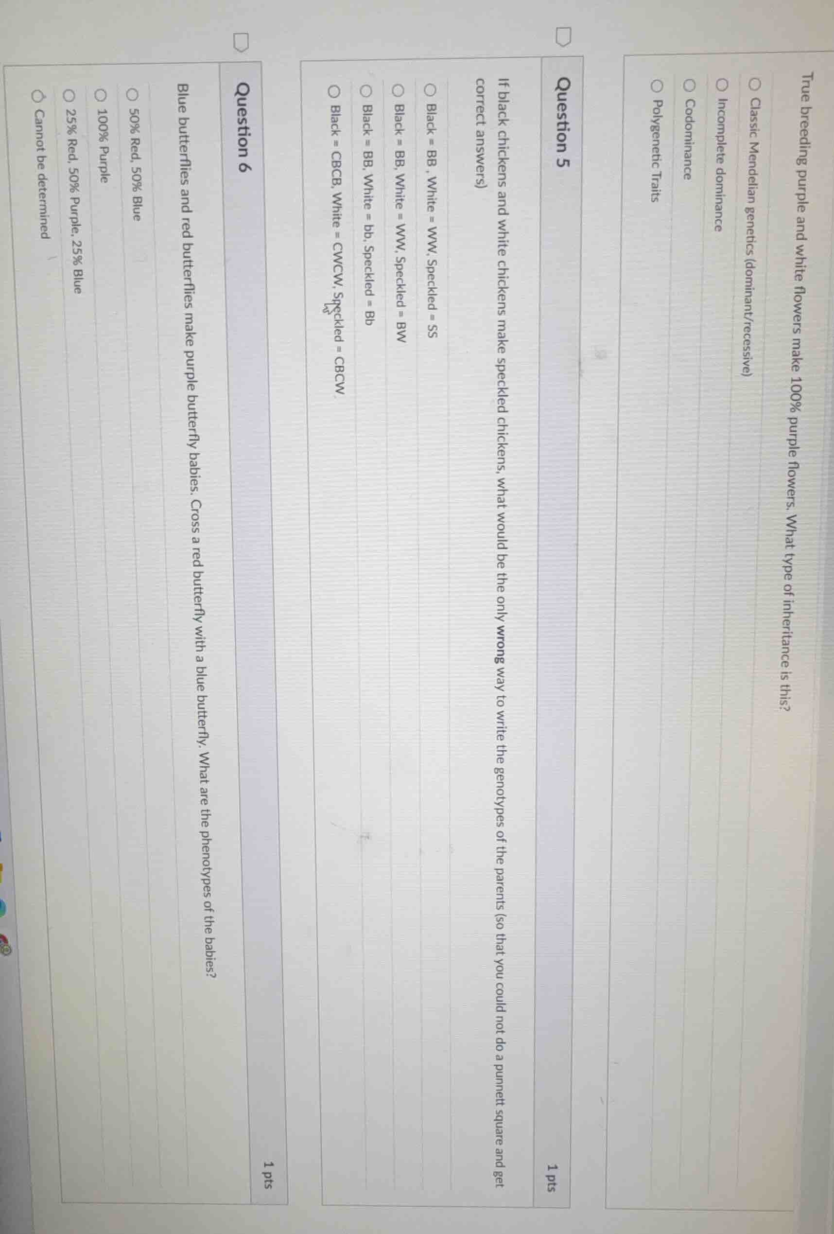 true breeding purple and white flowers make 100% purple flowers. what t…