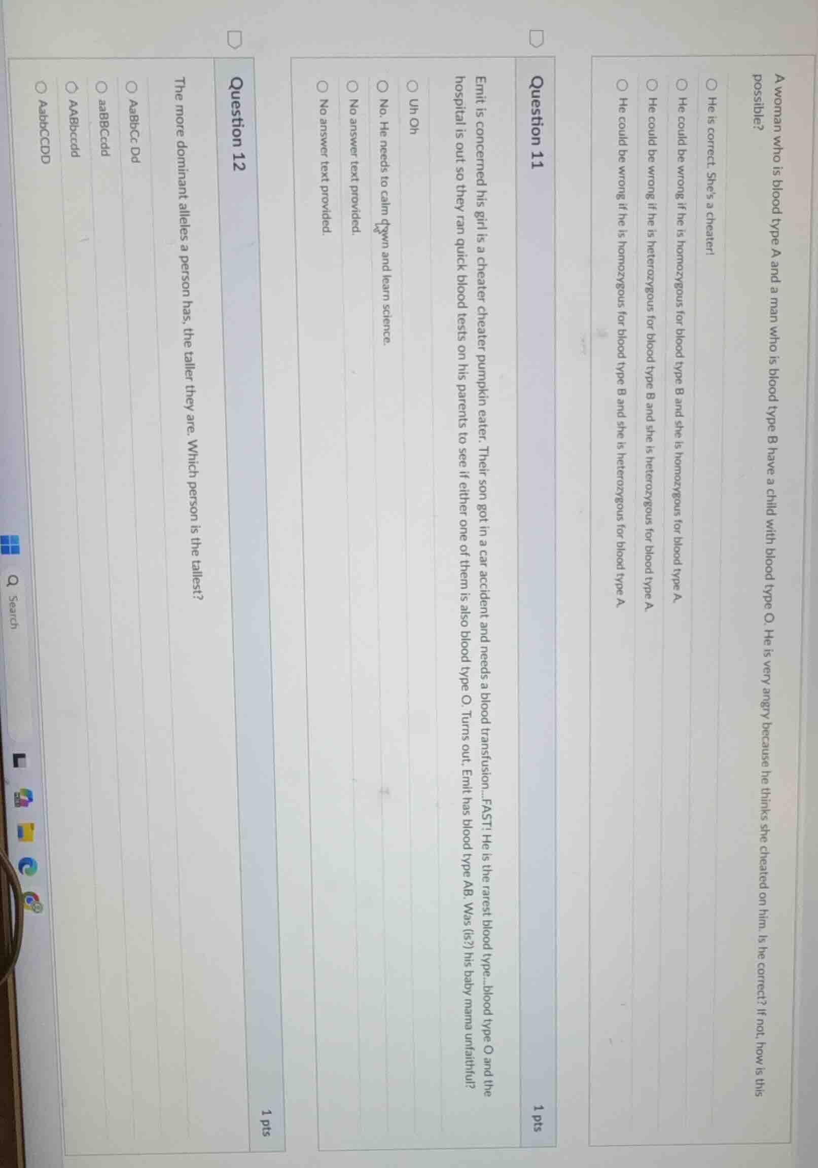 a woman who is blood type a and a man who is blood type b have a child …