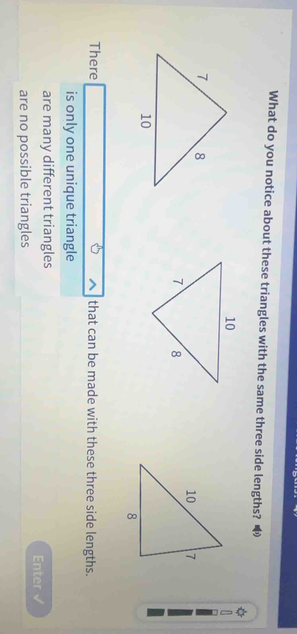 what do you notice about these triangles with the same three side lengt…