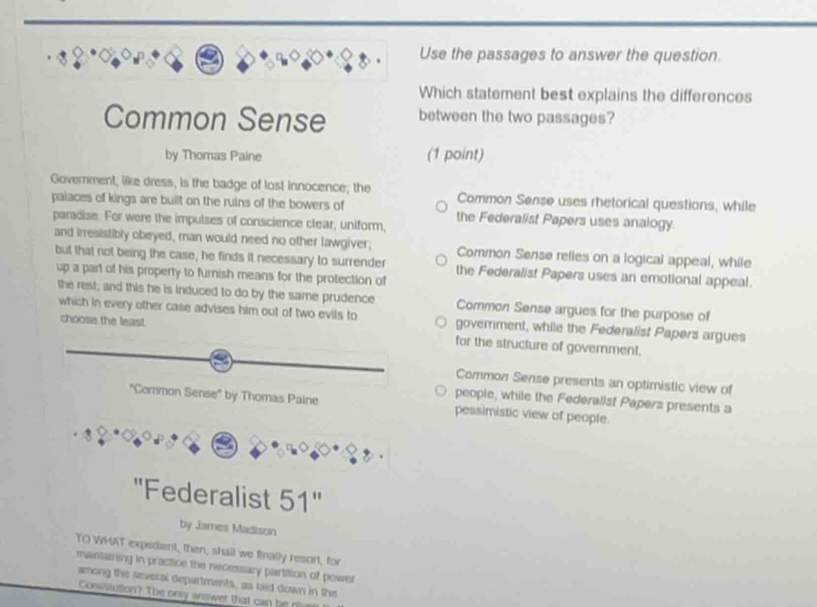 common sense by thomas paine government, like dress, is the badge of lo…