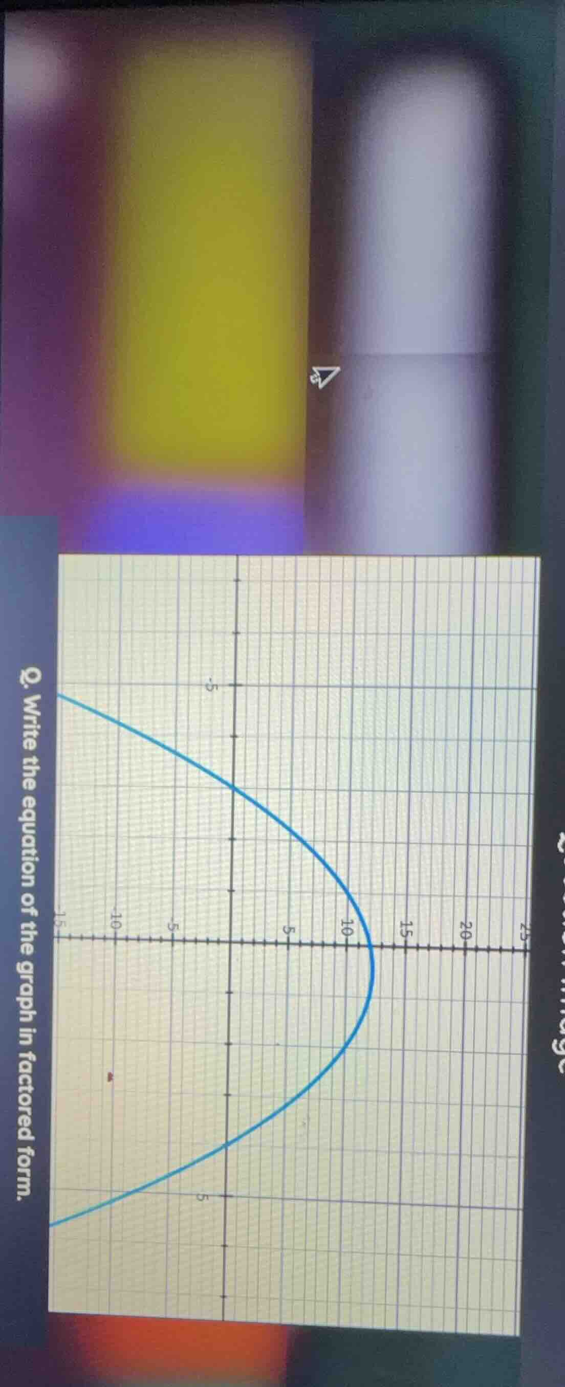 q. write the equation of the graph in factored form.