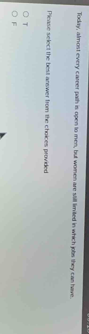 today, almost every career path is open to men, but women are still lim…