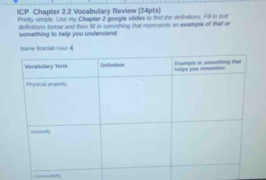 icp chapter 2.2 vocabulary review (24pts) pretty simple. use my chapter…