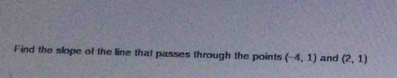 find the slope of the line that passes through the points (-4, 1) and (…