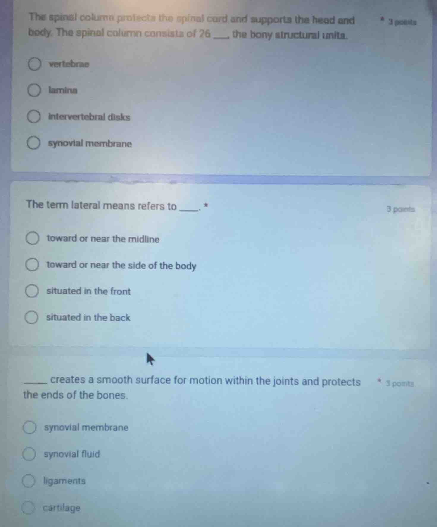 the spinal column protects the spinal cord and supports the head and bo…