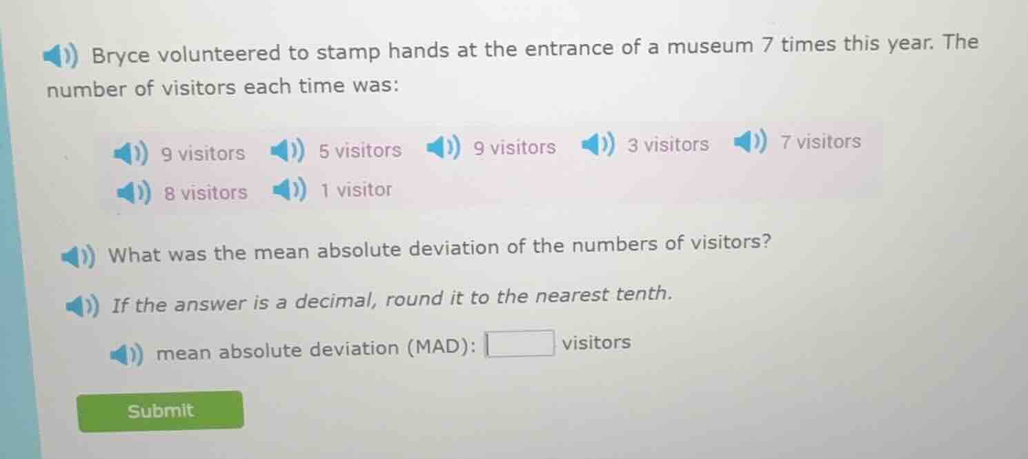 bryce volunteered to stamp hands at the entrance of a museum 7 times th…