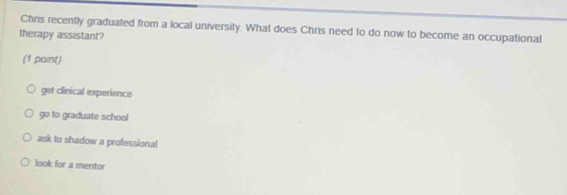 chris recently graduated from a local university. what does chris need …