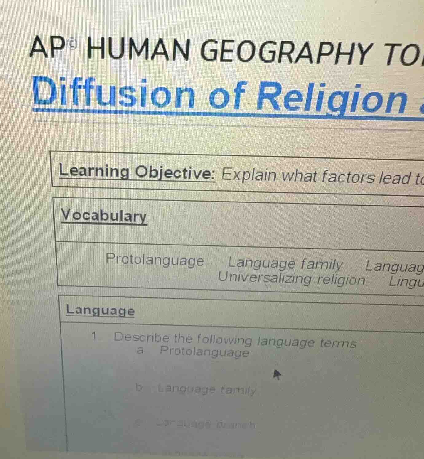 ap® human geography to diffusion of religion learning objective: explai…