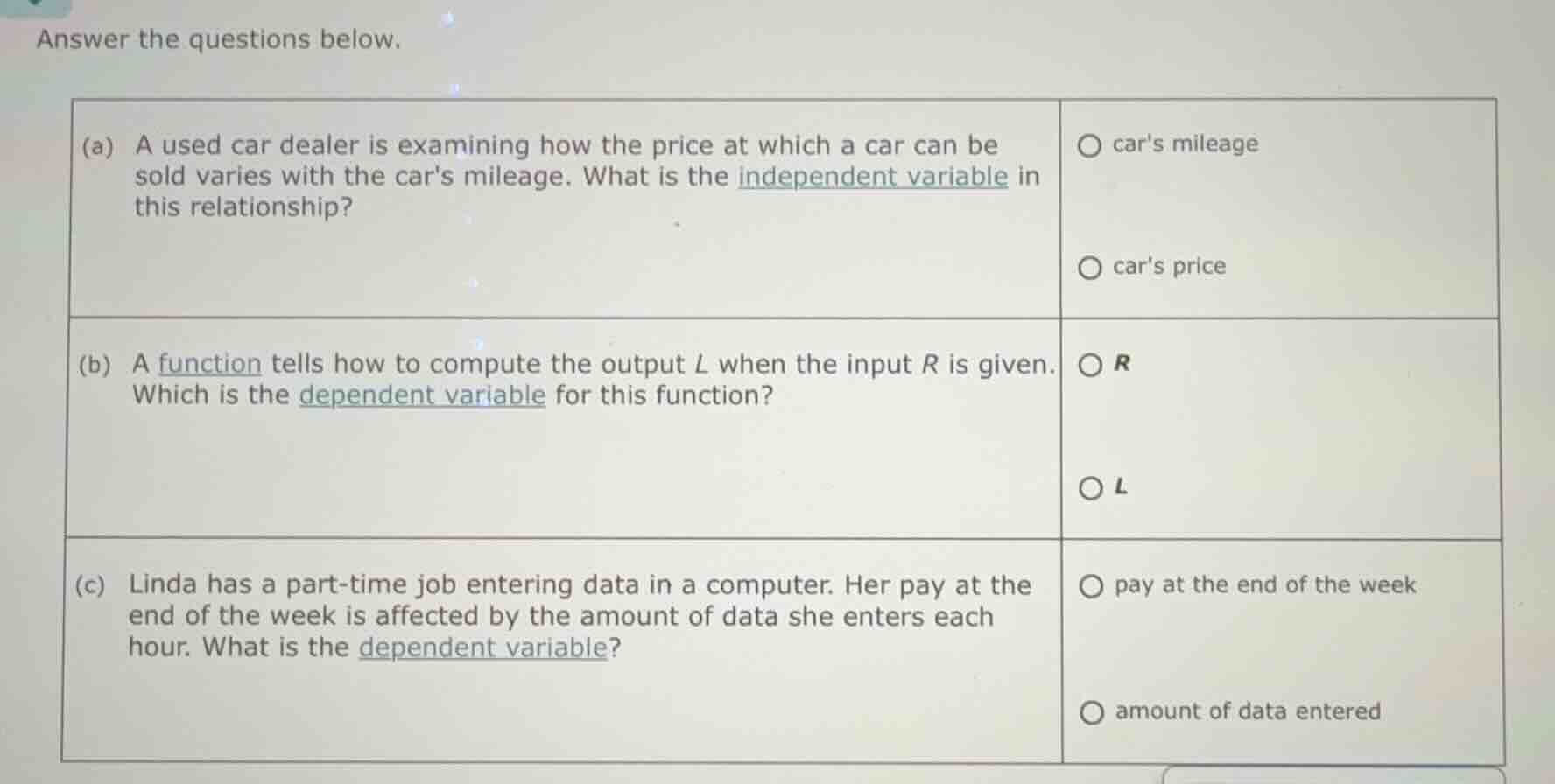 answer the questions below. (a) a used car dealer is examining how the …