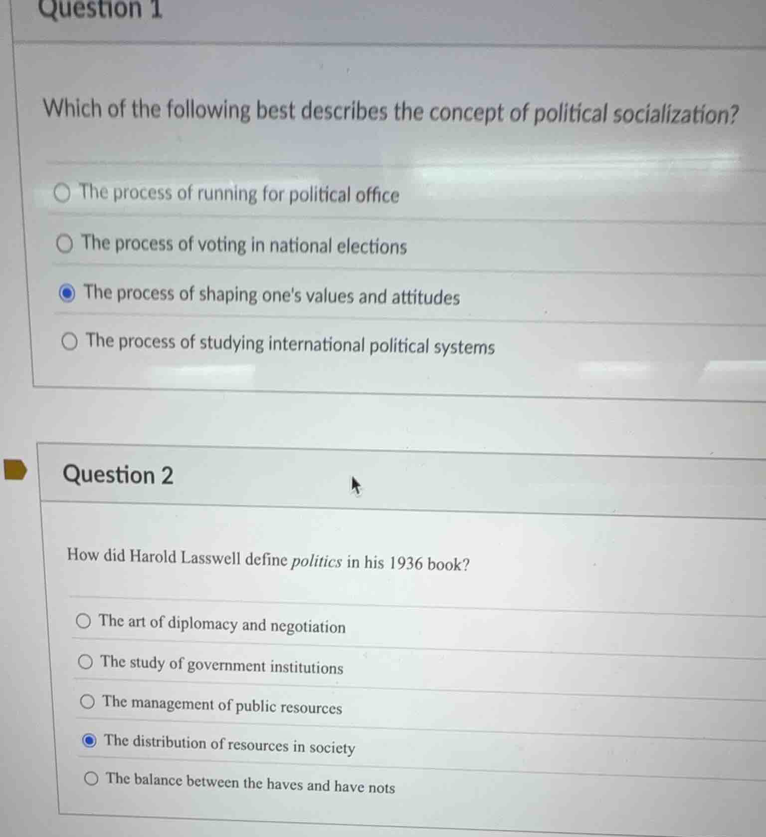 question 1 which of the following best describes the concept of politic…