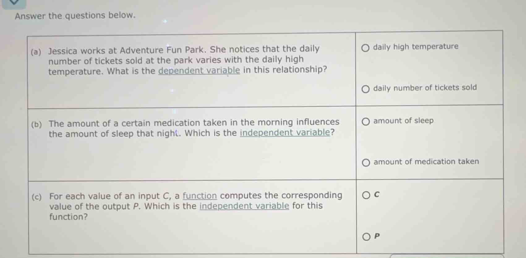 answer the questions below. (a) jessica works at adventure fun park. sh…