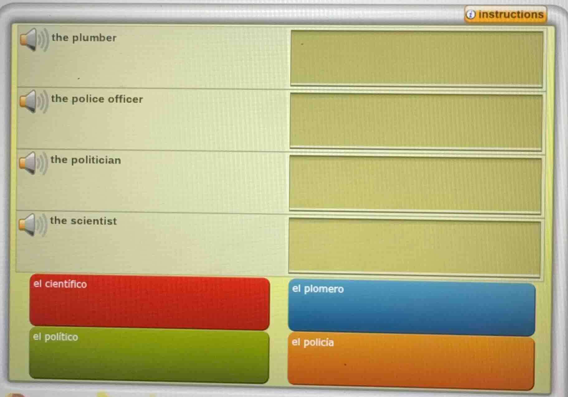 the plumber the police officer the politician the scientist el científi…
